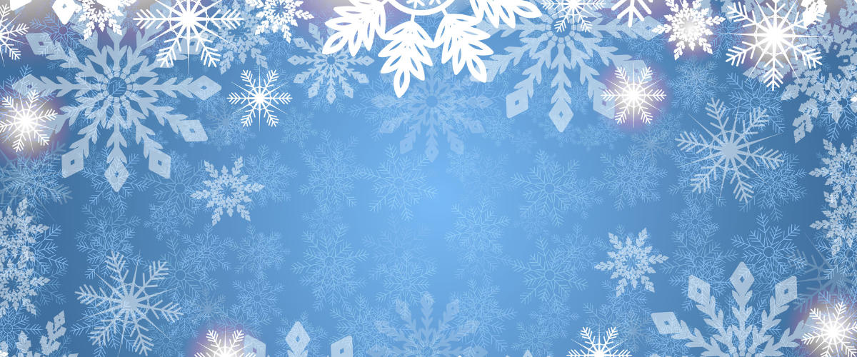 Blue background with different size snowflakes.